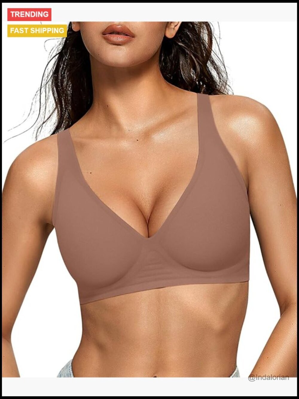 Wireless Deep V Push-Up Bra Seamless Supportive Bralette Plunge